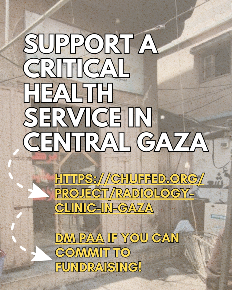 support a critical health service in central gaza
DM PAA if you can commit to fundraising!
https://chuffed.org/project/radiology-clinic-in-gaza