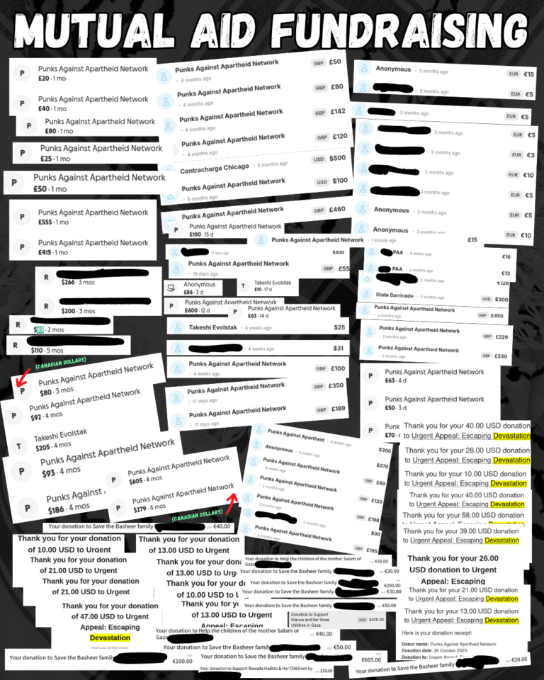 MUTUAL AID FUNDRAISING 

Screenshots of receipts. Character limit prevents listing all the details of receipts. Alternative resource for text-based receipts being worked on for website.
